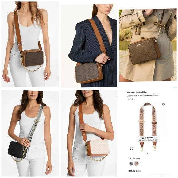 Michael Kors Brown Monogram Jet Set Crossbody Bag - Picture 13 of 13